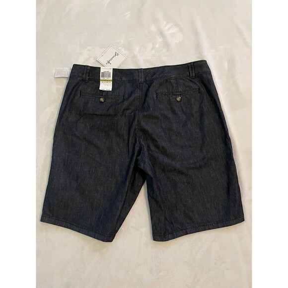 Dockers Bermudas Women's Truly Slimming Jean Shorts Size 14 Blue Dark Wash New - Picture 5 of 9